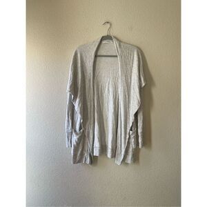 Athleta Studio Wrap Open‎ Front Cardigan Gray Magnet closure large